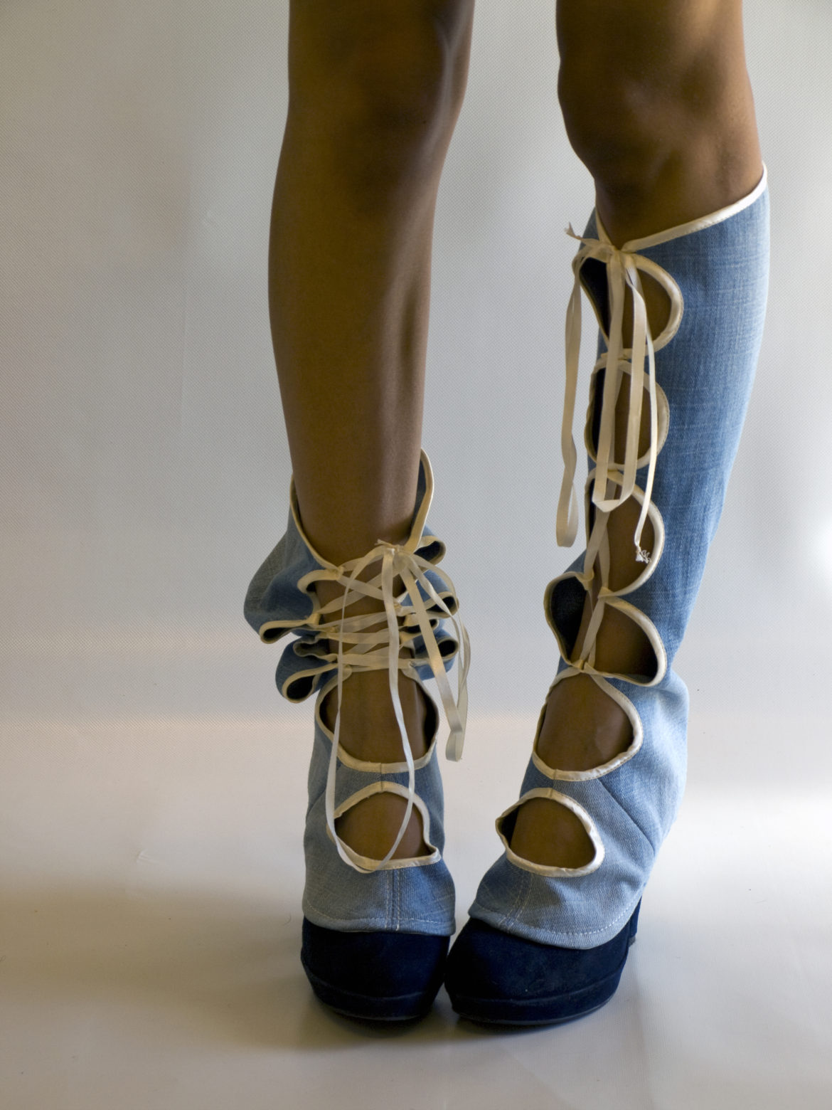 Lace-up summer jean gaiters