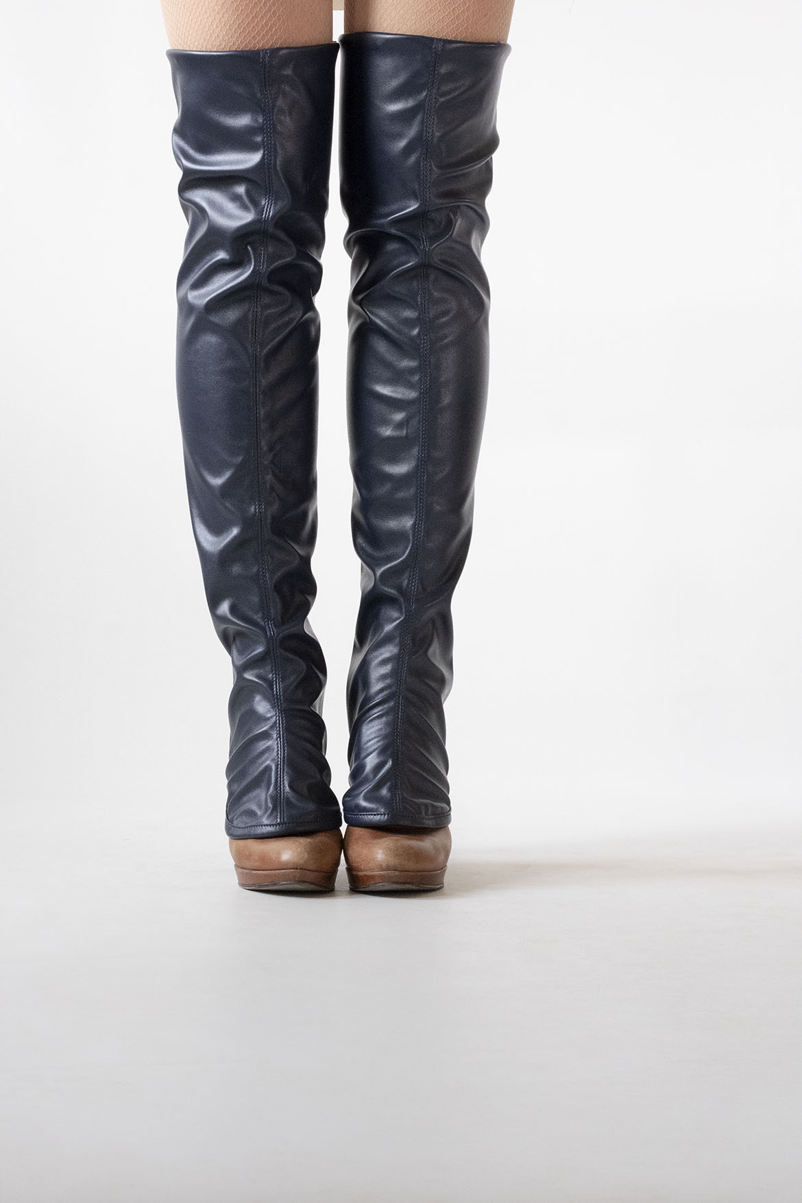 over-the-knee fake leather gaiters