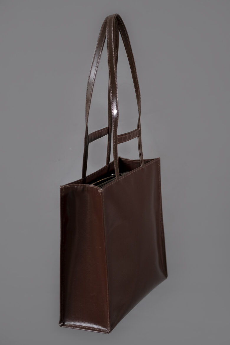 Brown Handbag with double grip