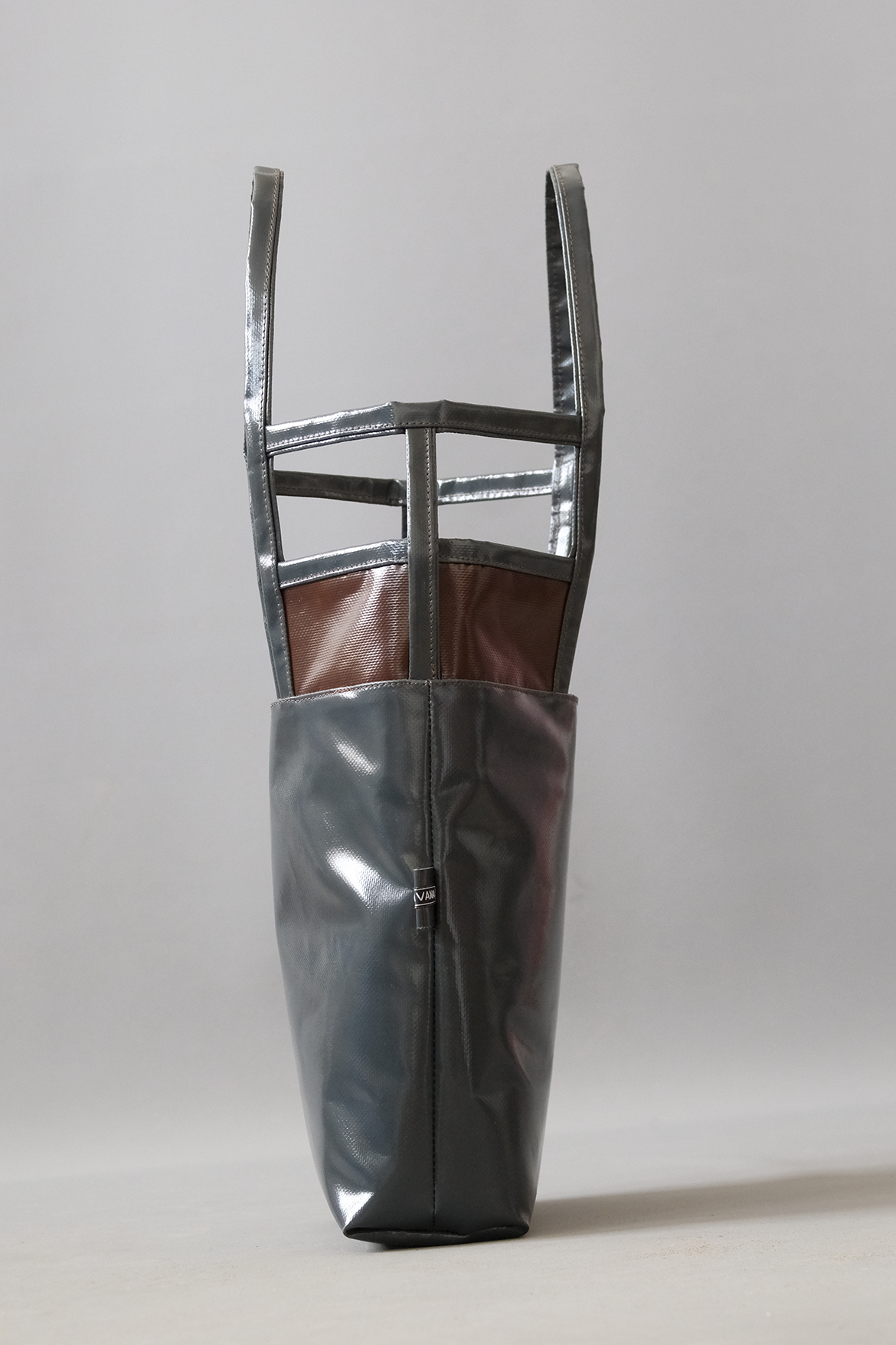 Grey & Brown Art-Deko Shoulder Bag